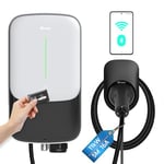 GONEO Wallbox 11kW 8A-16A Borne de Recharge EV Triphasée avec Câble de Charge de Type 2 de 5m pour EV/PHEV Chargeur Ev avec Carte RFID IP65 IK10 Protection WiFi Contrôle par APP Installation Rapide