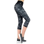 Formbelt® Legging Sport 3/4 Femme Taille Haute avec Poche Téléphone- Yoga - Fitness - Sports, (S, Camouflage)