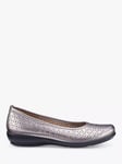 Hotter Livvy II Perforated Leather Pumps, Pewter