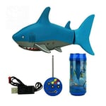 Escomdp Mini RC Fish Kids Rechargeable Electric Toy Remote Control Swimming Shark Water Game Toys Boat Best Gifts for Children (Blue)