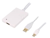 Adaptateur Mini DisplayPort 1.1a prise male HDMI femelle USB A prise male - Blanc