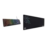 The G-Lab Keyz Platinium Clavier Mécanique Gamer AZERTY FR Red Switch Low Profile & Pad Yttrium – Tapis de Souris XXL 900 * 400 * 4Mm – Grand Tapis de Souris Gaming