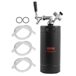 VEVOR Beer Growler Tap System, 128Oz 4L Mini Keg, 304 Stainless Steel Pressurized Beer Growler, Keg Growler with Pressure Display, CO2 Regulator Faucet, Leak-Proof Ring For Draft, Homebrew, Craft Beer