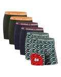 DANISH ENDURANCE Lot de 6 Boxers en Coton Ultra Doux, Caleçon Confortable et Respirant, pour Homme Multicolore (2X Vert/Orange, 2X Bleu Marine/Bordeaux, 2X Vert Rétro) L