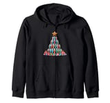 Christmas Tree Barber Clippers Hairdressing Hairstylist Zip Hoodie