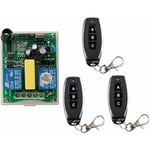 Memkey - Télécommande sans fil 2 canaux 1 récepteur + 3 émetteurs pour tuyau Kit radio de porte de garage Contrôleur de moteur de treuil électrique