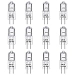 Paquet de 12 Ampoules Halognes G4 12V 20W, Intensité Variable, Blanc Chaud 2700K, 280LM, Lampe Halogène Basse Tension G4, Capsule Transparente, Pour Lustre, Placards, Plafonniers