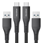 2pack Câble De Charge Rapide Usb C 10gbit/S Données Usb A Câble De Voiture Android 3.1a Chargeur Rapide Câble De Transfert De Données Pour Samsung Note20 Galaxy S23 Z Flip5 Pixel 8 1m Noir