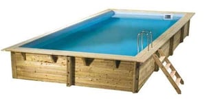 Piscine en bois rectangulaire Ubbink Sunwater 300 x 555-Bleu