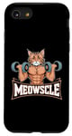 Coque pour iPhone SE (2020) / 7 / 8 Meowscle Gym Cat T-shirt d'entraînement amusant pour les amoureux des chats