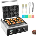VEVOR Machine a beignets electrique, 1550 W, appareil a donuts commercial avec surface antiadhesive, machine a gaufres chauffante double-face a 12