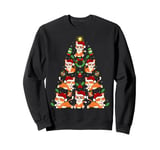 Cat Xmas Decoration Santa Hat Cat Christmas Tree Sweatshirt