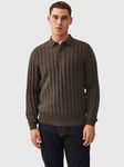 Rodd & Gunn Walter Peak Wool Alpaca Knit Polo Collar Jumper, Coal