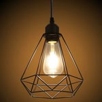 Delaveek - Lampes suspension Intérieur, lampes suspendues vintage en métal noir E27 pour salle à manger, cuisine, chambre à coucher
