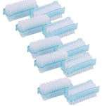 10pc Turquoise Nail Cleaning Brush Set Plastic Hand Finger Toe Manicure Scrubber