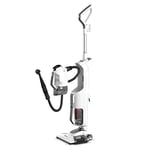 Polti Vaporetto 3 Clean, Balai Vapeur Aspirateur Sans Sac, 3 en 1, 12 Accessoires Inclus, Aspirateur à Main, Chauffage en 30 secondes, Puissance Maximale de 1800 Watts, Blanc et Gris