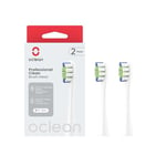 Oclean Toothbrush Professional Clean Brush Head Replacements, Compatible with All Oclean Electric Handles, FDA Approved (2 Pack) – White