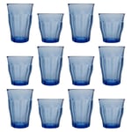 12pc Duralex Picardie Highball Glasses & Tumblers Set Marine Juice Cocktail Set