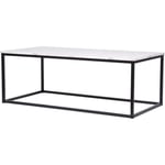 Table basse rectangulaire - décor marbre piètement métal noir - L 120 x P 60 x H 43 cm - MABLE