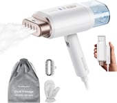 Newbealer Dual Voltage Travel Clothes Steamer - White+220v/120v-dual 