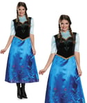 Disney Frozen Anna Travelling Costume Official Deluxe Ladies Fancy Dress Outfit