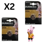 2 x Duracell CR2450 3V Lithium Coin Cell Battery 2450 DL2450 Longest Expiry