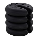 Outsunny Lot de 4 Pieds de lestage Rond pour tonnelle Barnum Tente dim. Ø 25 x 6H cm HDPE Noir