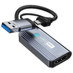 Carte d'acquisition vidéo Papeaso, Carte de Capture 4K HDMI vers USB/USB C 3.0, Capture vidéo 1080P 60FPS, pour Le Streaming, l'enseignement, Les Jeux, la vidéoconférence ou la Diffusion en Direct