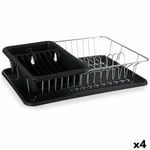 Diskställ Svart Metall Plast 43,5 x 11 x 33,5 cm (4 antal)