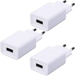 3 Pack Adaptateur Pr Usb, 5V/2A Chargeur Secteur Compatible Avec Lecteur Ebook/Jouet/Écouteurs/Led Lights/Monitoring/Teléfonos Móviles[X3052]