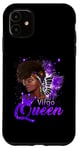 Coque pour iPhone 11 Violet Vierge Reine Afro-Américaine Femme Août Sept