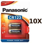 10X Panasonic 123 CR123A CR123A CR123AL 3V Photo Lithium Battery | 2 Pack