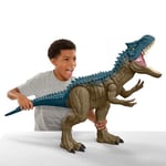 Mattel Jurassic World: La théorie du Chaos Netflix - Allosaurus Super Colossal Figurine articulée géante de Dinosaure Capable d’Avaler 20 Mini-Figurines, 96 cm de Long, HRX53