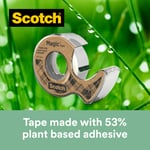 Scotch® magic™ tape, laget med plantebaserte materialer, 19 mm x 20 m, 1 rull + 1 resirkulert dispenser/pakke