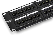 TRENDnet 48-Port Cat6 Unshielded Wall Mount or RackMount Patch Panel, Compatible with Cat 3/4/5/5e/6 Cabling, TC-P48C6