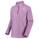 Regatta Montes-Lightweight Microplush T-Shirt with Tiny Stripe Print and Half Zip Fleece, Women, Winberry, 16