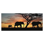 Homemania Tableau Eléphant - Animaux - pour Salon, Chambre - Multicouleur en Polyester, Bois, 70 X 3 X 100cm - HM20KNV70x100-155