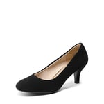 DREAM PAIRS Chaussures à Talons Classiques pour Femme Escarpins en PU Confortable Escarpin pour Rendez Vous Travail Noir/Nubuck LUVLY Taille 36.5