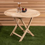 Solid Wooden Teak Round 2-4 Seater Table Garden Foldable Patio