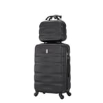 Celims France - Valise Grande Taille avec Vanity / Trousse de Toilette 35cm | Taille Soute 23kg 75cm | Serrure Intégré | ABS | Noir