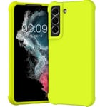 KIOMY Case for Samsung Galaxy S22+ 5G Shockproof Bumper Protective Cover with Airbags Corners for S22 Plus Bright Vibrant Solid Color Neon Green