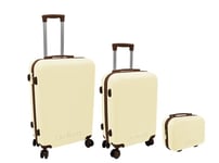 Ordinett Lot de 2 valises de Voyage - Beauty 15L + Bagages Cabine 43L | Blanc | ABS | Imperméables et Anti-Rayures