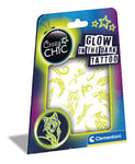 Clementoni 18687 Crazy Chic-Glow in The Dark Temporary, Tattoo Kit for Kids, Multicolour