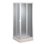 CABINE DE DOUCHE 100x100CM PVC CRILEX ACRYLIQUE 2 PORTES COULISSANTES CENTRALES