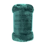 Dreamscene Mink Faux Fur Throw, Warm Blankets for Winter Sofa Throw Soft, Blankets for Bed Large Blanket Comfy Travel Thick Blanket, Emerald Green 150 x 200cm