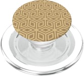 Beige Brown Tones Hexagons Intersecting Squares Pattern PopSockets PopGrip pour MagSafe