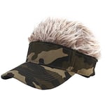 Vert Camouflage Casquette de Baseball Homme Femme Réglable Casquette Visière avec Perruque Chapeau de Golf Cap Sportive Solaire Cap