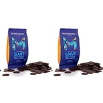 Montezuma's 74% Cocoa, Giant Dark Chocolate Buttons, Gluten Free & Organic, 180g Bag (Pack of 2)