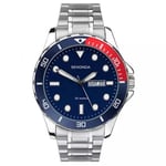 Sekonda Mens Watch Balearic Day Date Sports Pepsi Bezel 1607 RRP £44.99