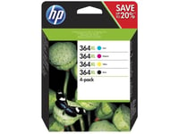 Genuine HP 364XL Multipack, Black, Cyan, Magenta, Yellow, Out of Date 2015+ UK48